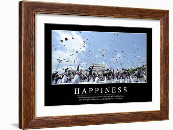 Happiness: Inspirational Quote and Motivational Poster-null-Framed Photographic Print