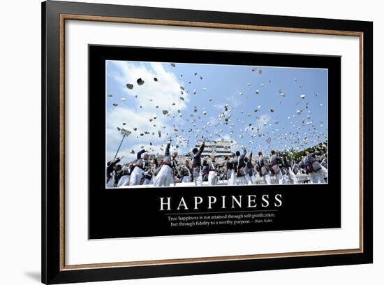 Happiness: Inspirational Quote and Motivational Poster-null-Framed Photographic Print