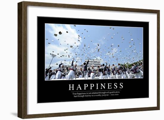 Happiness: Inspirational Quote and Motivational Poster-null-Framed Photographic Print