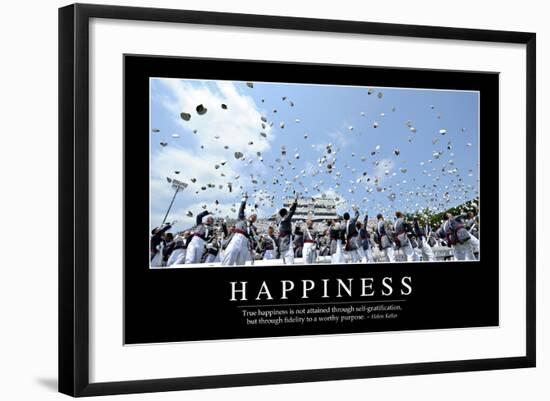 Happiness: Inspirational Quote and Motivational Poster-null-Framed Photographic Print