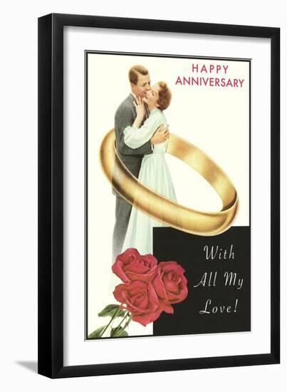 Happy Anniversary, Couple in Wedding Band-null-Framed Art Print