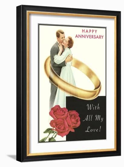 Happy Anniversary, Couple in Wedding Band-null-Framed Art Print