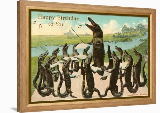 Happy Birthday, Alligator Chorus-null-Framed Stretched Canvas