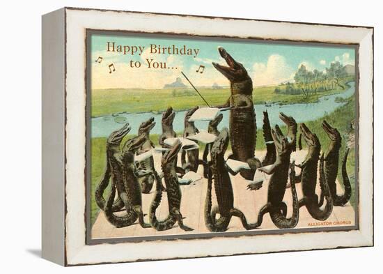 Happy Birthday, Alligator Chorus-null-Framed Stretched Canvas