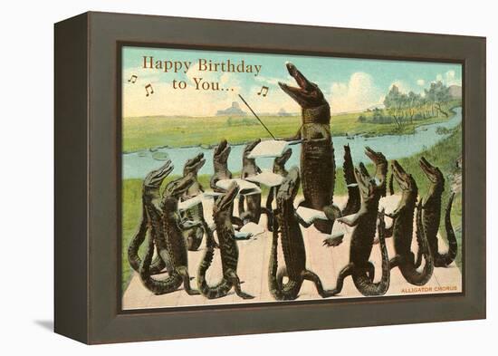 Happy Birthday, Alligator Chorus-null-Framed Stretched Canvas