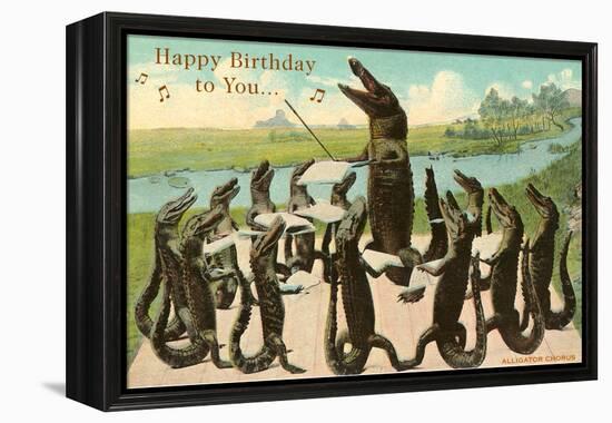 Happy Birthday, Alligator Chorus-null-Framed Stretched Canvas