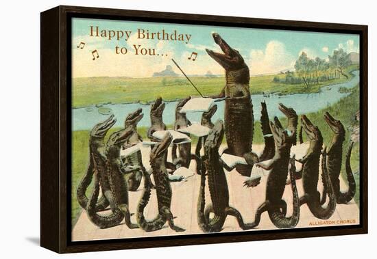 Happy Birthday, Alligator Chorus-null-Framed Stretched Canvas