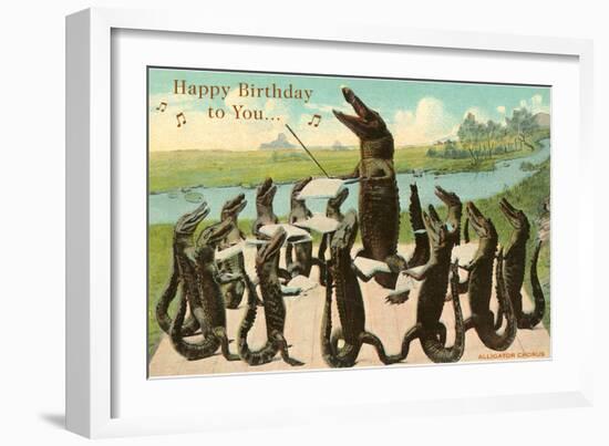 Happy Birthday, Alligator Chorus-null-Framed Premium Giclee Print