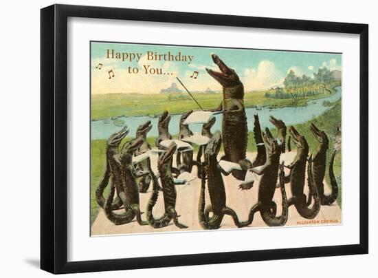 Happy Birthday, Alligator Chorus--Framed Art Print