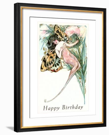 Happy Birthday, Butterfly Lady-null-Framed Art Print