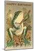 Happy Birthday, Frog with Banjo-null-Mounted Art Print