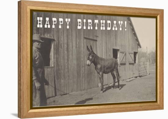 Happy Birthday, Mule and Man-null-Framed Stretched Canvas