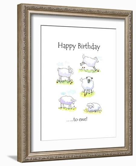 Happy Birthday Sheep-Jennifer Zsolt-Framed Giclee Print