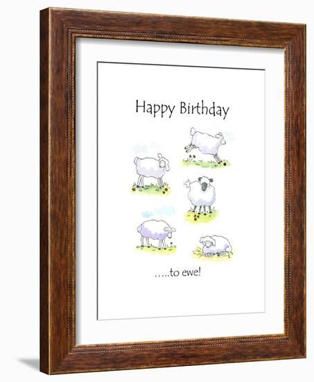 Happy Birthday Sheep-Jennifer Zsolt-Framed Giclee Print