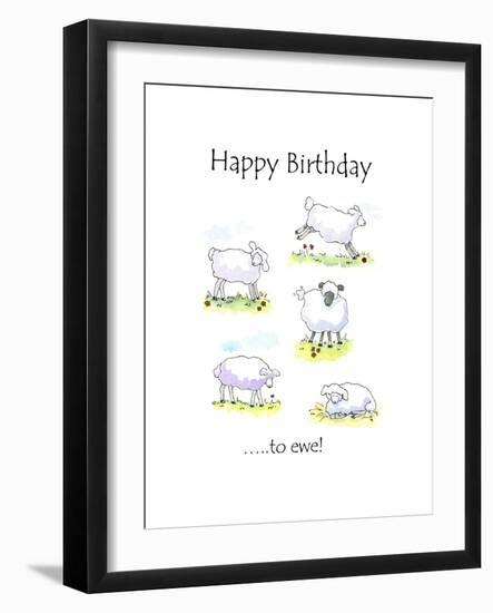 Happy Birthday Sheep-Jennifer Zsolt-Framed Giclee Print