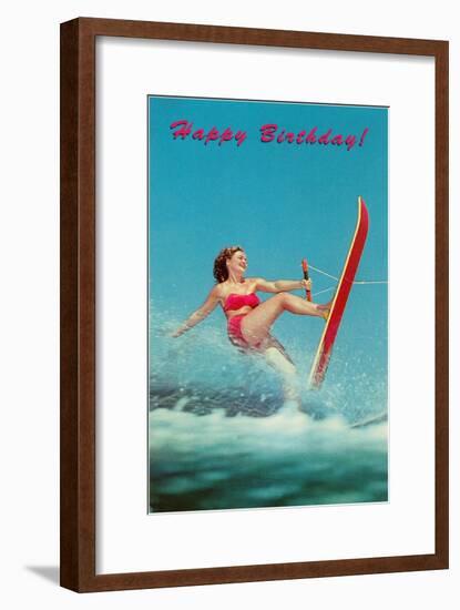 Happy Birthday, Trick Water Skier-null-Framed Art Print