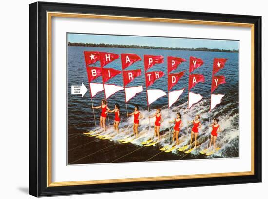 Happy Birthday, Water Skiers (Write Name Here)-null-Framed Art Print