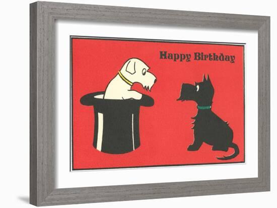 Happy Birthday Westie and Scottie-null-Framed Art Print