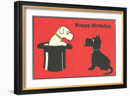 Happy Birthday Westie and Scottie-null-Framed Art Print