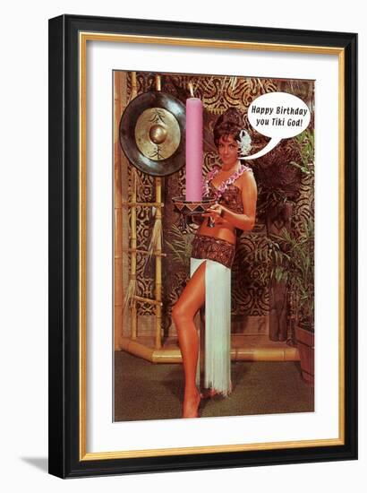 Happy Birthday, You Tiki God-null-Framed Art Print