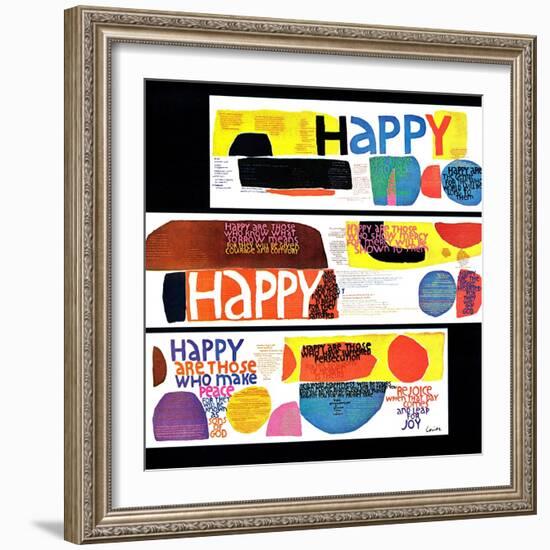 "Happy Collage," December 28, 1968-null-Framed Giclee Print