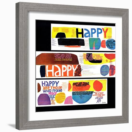 "Happy Collage," December 28, 1968-null-Framed Giclee Print