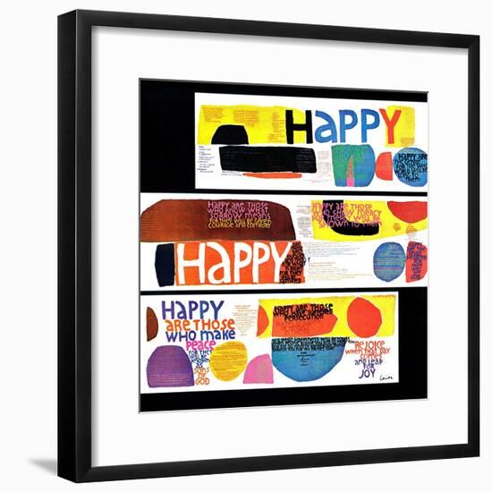 "Happy Collage," December 28, 1968-null-Framed Giclee Print