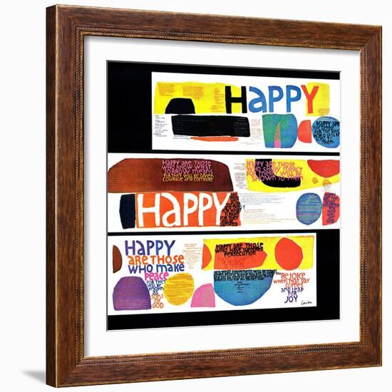 "Happy Collage," December 28, 1968-null-Framed Giclee Print