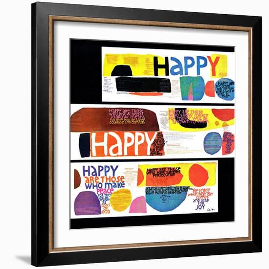 "Happy Collage," December 28, 1968-null-Framed Giclee Print