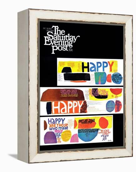 "Happy Collage," Saturday Evening Post Cover, December 28, 1968-null-Framed Premier Image Canvas