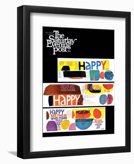 "Happy Collage," Saturday Evening Post Cover, December 28, 1968-null-Framed Giclee Print