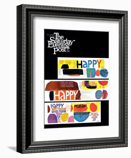 "Happy Collage," Saturday Evening Post Cover, December 28, 1968-null-Framed Giclee Print