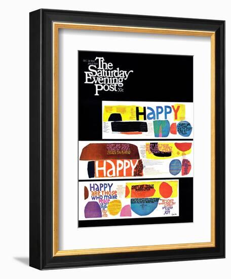 "Happy Collage," Saturday Evening Post Cover, December 28, 1968-null-Framed Giclee Print