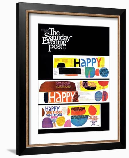 "Happy Collage," Saturday Evening Post Cover, December 28, 1968-null-Framed Giclee Print