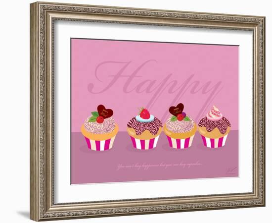 Happy Cupcakes - Pink-Dominique Vari-Framed Art Print