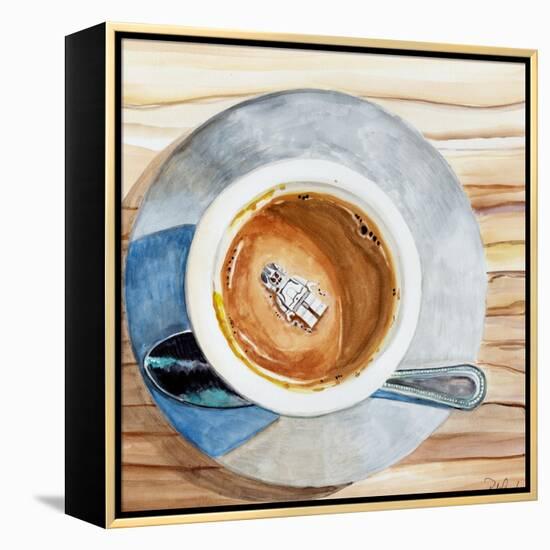 Happy Death by Coffee-Jennifer Redstreake Geary-Framed Stretched Canvas