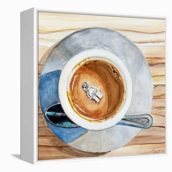 Happy Death by Coffee-Jennifer Redstreake Geary-Framed Stretched Canvas