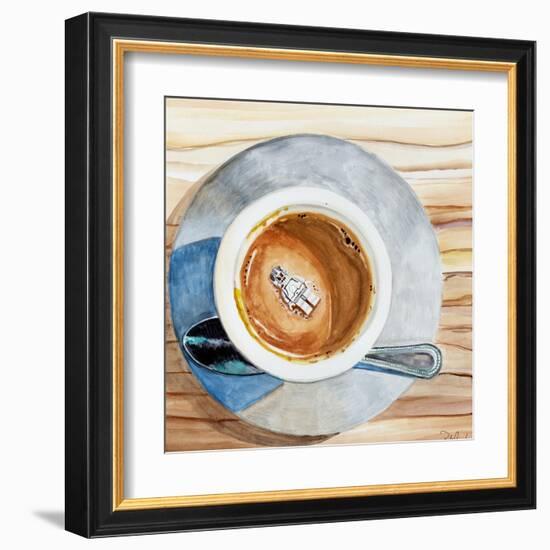 Happy Death by Coffee-Jennifer Redstreake Geary-Framed Art Print