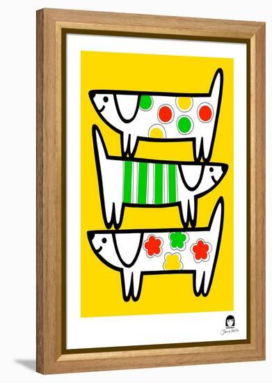 Happy Dogs-Jane Foster-Framed Stretched Canvas