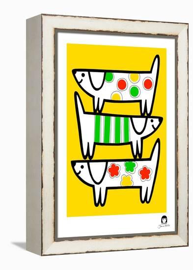 Happy Dogs-Jane Foster-Framed Stretched Canvas