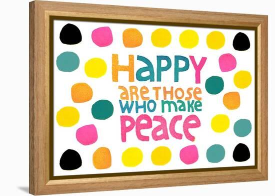 Happy Dots- Make Peace-null-Framed Premier Image Canvas