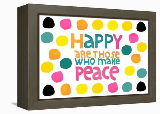 Happy Dots- Make Peace-null-Framed Premier Image Canvas