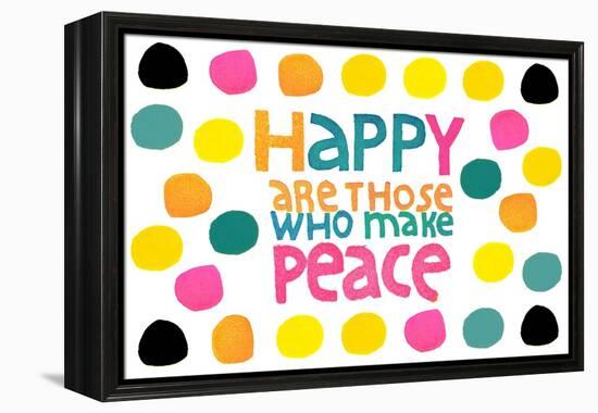 Happy Dots- Make Peace-null-Framed Premier Image Canvas