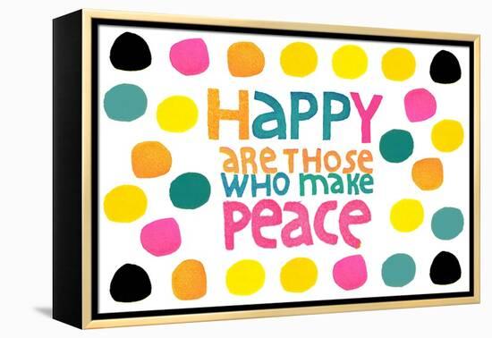 Happy Dots- Make Peace-null-Framed Premier Image Canvas