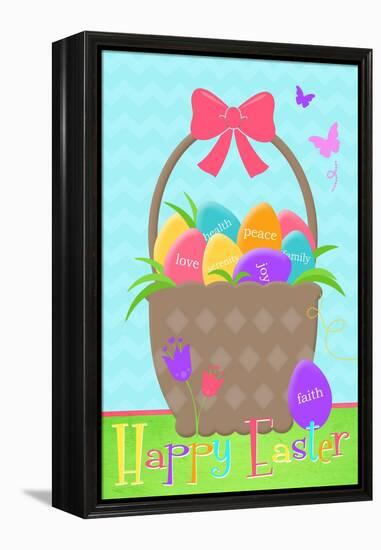 Happy Easter Basket-Anna Quach-Framed Stretched Canvas