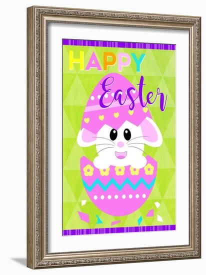 Happy Easter Bunny in Egg-Anna Quach-Framed Art Print