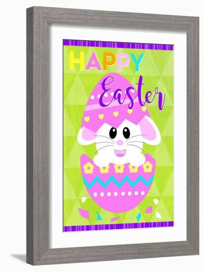 Happy Easter Bunny in Egg-Anna Quach-Framed Art Print