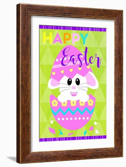 Happy Easter Bunny in Egg-Anna Quach-Framed Art Print