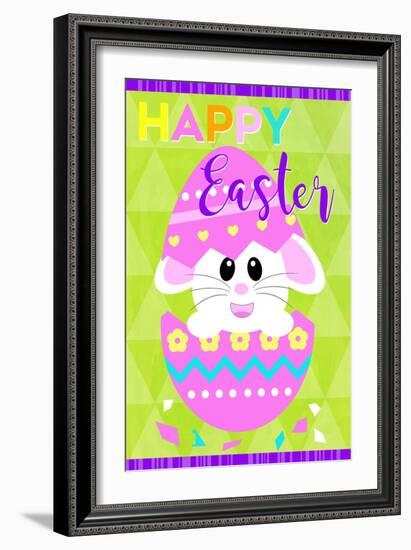 Happy Easter Bunny in Egg-Anna Quach-Framed Art Print