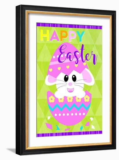 Happy Easter Bunny in Egg-Anna Quach-Framed Art Print